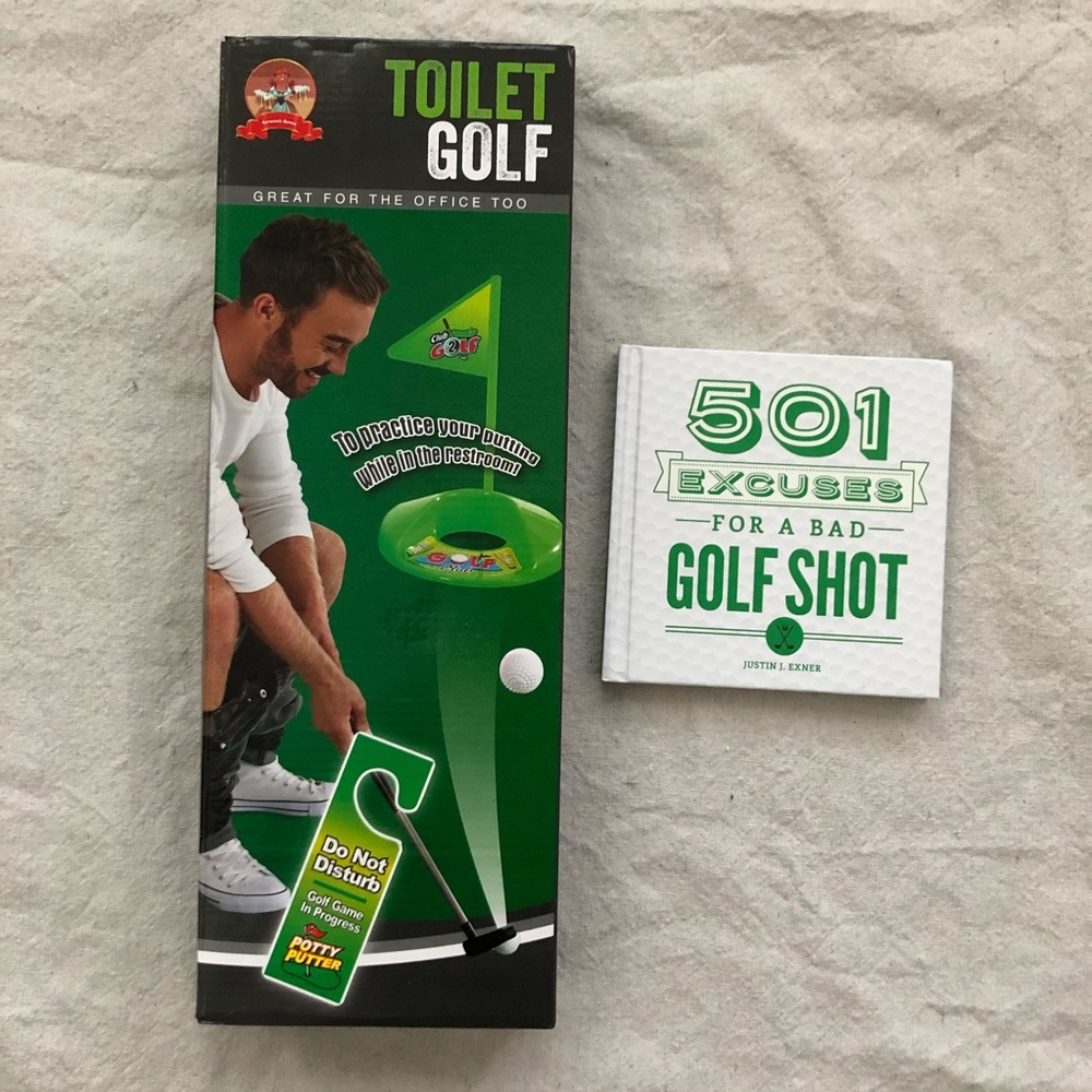 Golf bundle - book & toilet golf